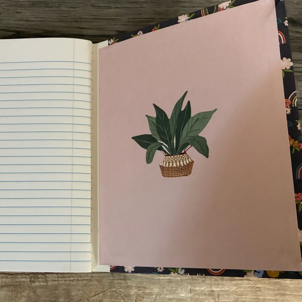 4/$15 ❤️ Handmade Be Happy Floral Composition Notebook